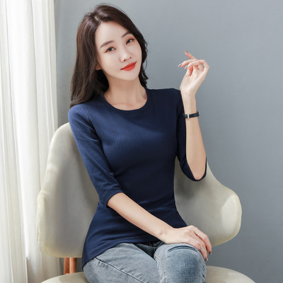 Bluză casual de damă cu gât rotund