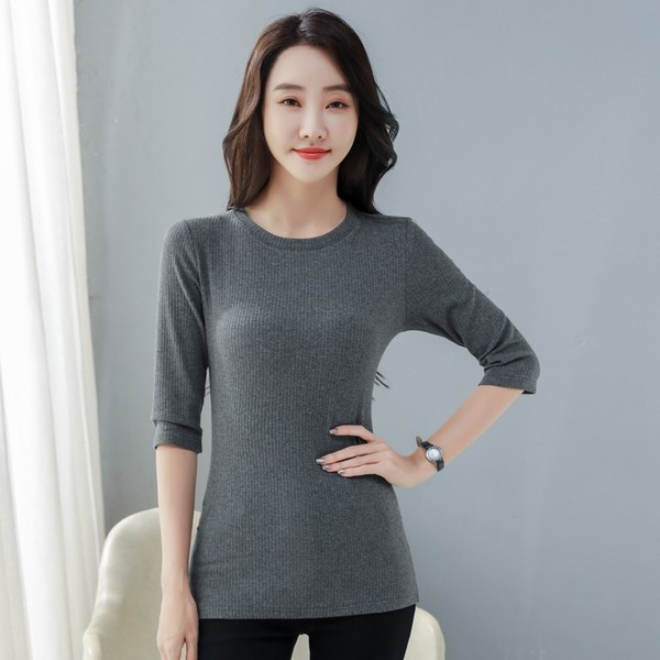 Bluză casual de damă cu gât rotund