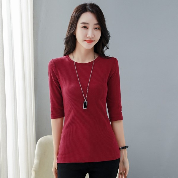 Bluză casual de damă cu gât rotund