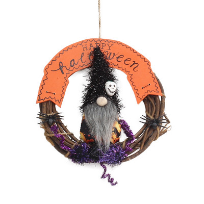 Coroană de Halloween agățată ușă înfricoșătoare ghirlandă înfricoșătoare design schelet pandantiv decorativ DIY decor de petrecere pentru casă ferestre în aer liber