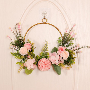 Висулка за изкуствен венец от цветя за окачване на стена за коледна украса на сватбен дом