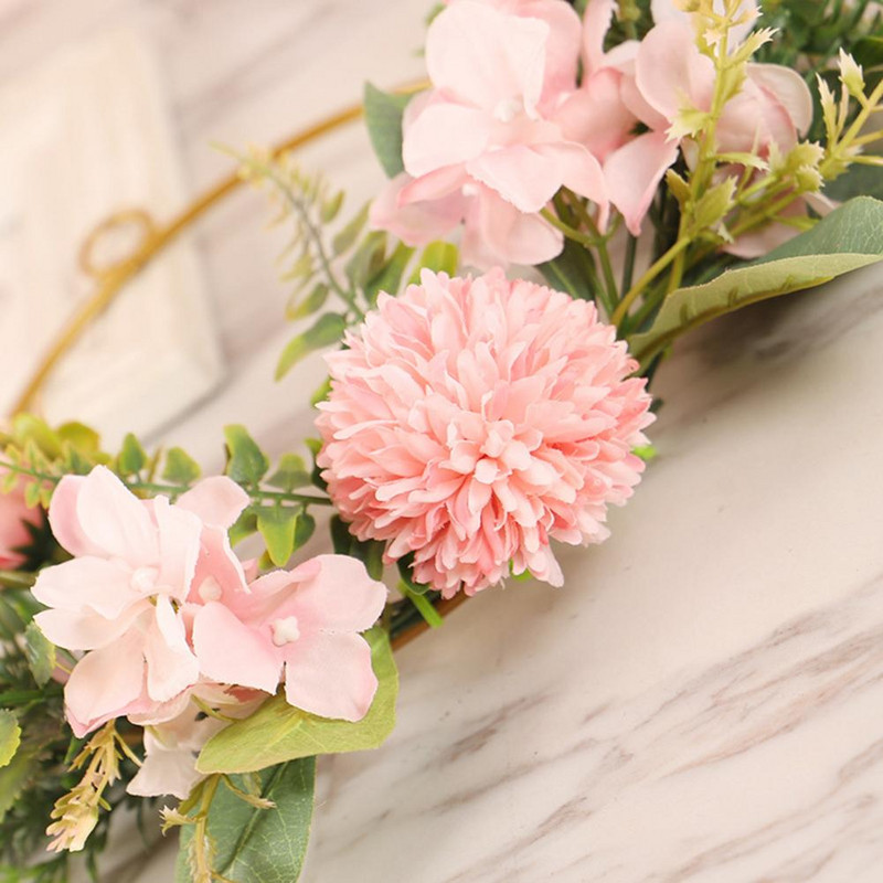 Agățat artificial de perete simulare coroană de flori pandantiv pentru nuntă, acasă, decorare de Crăciun