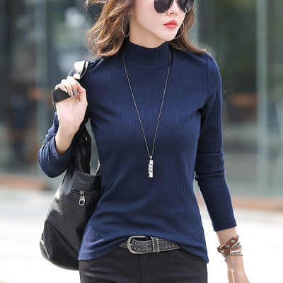 Bluză de damă într-o singură culoare cu guler polo - mai multe culori