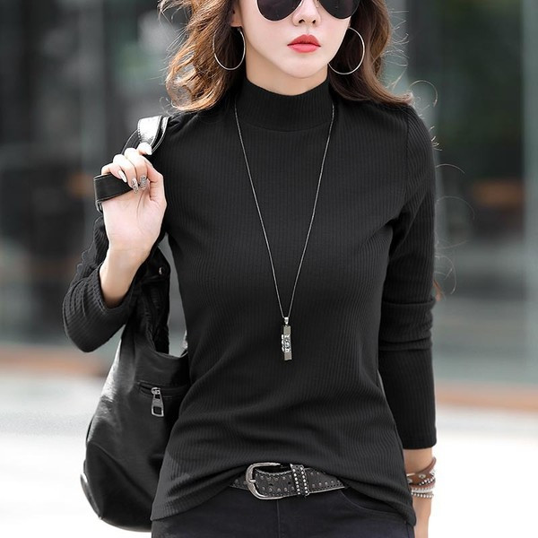 Bluză de damă într-o singură culoare cu guler polo - mai multe culori