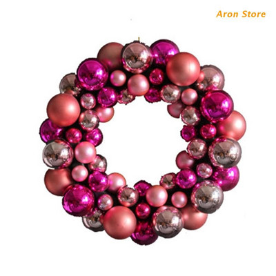 Coroană de bile de Crăciun, 35 cm, ornament de bile agățat, accesorii pentru pandantiv pentru festivalul de Crăciun, decorarea ușii de petrecere de Anul Nou