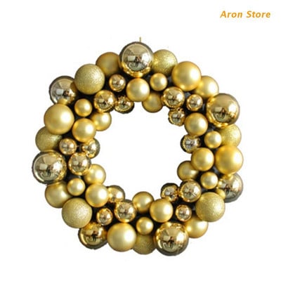 Coroană de bile de Crăciun, 35 cm, ornament de bile agățat, accesorii pentru pandantiv pentru festivalul de Crăciun, decorarea ușii de petrecere de Anul Nou