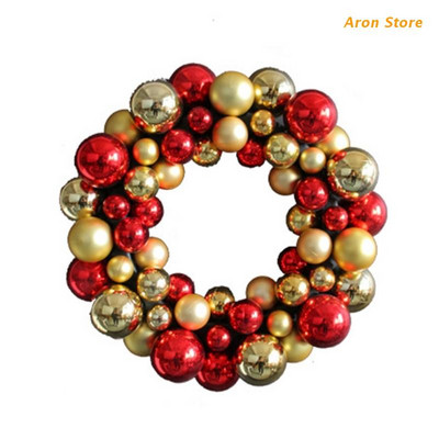 Coroană de bile de Crăciun, 35 cm, ornament de bile agățat, accesorii pentru pandantiv pentru festivalul de Crăciun, decorarea ușii de petrecere de Anul Nou