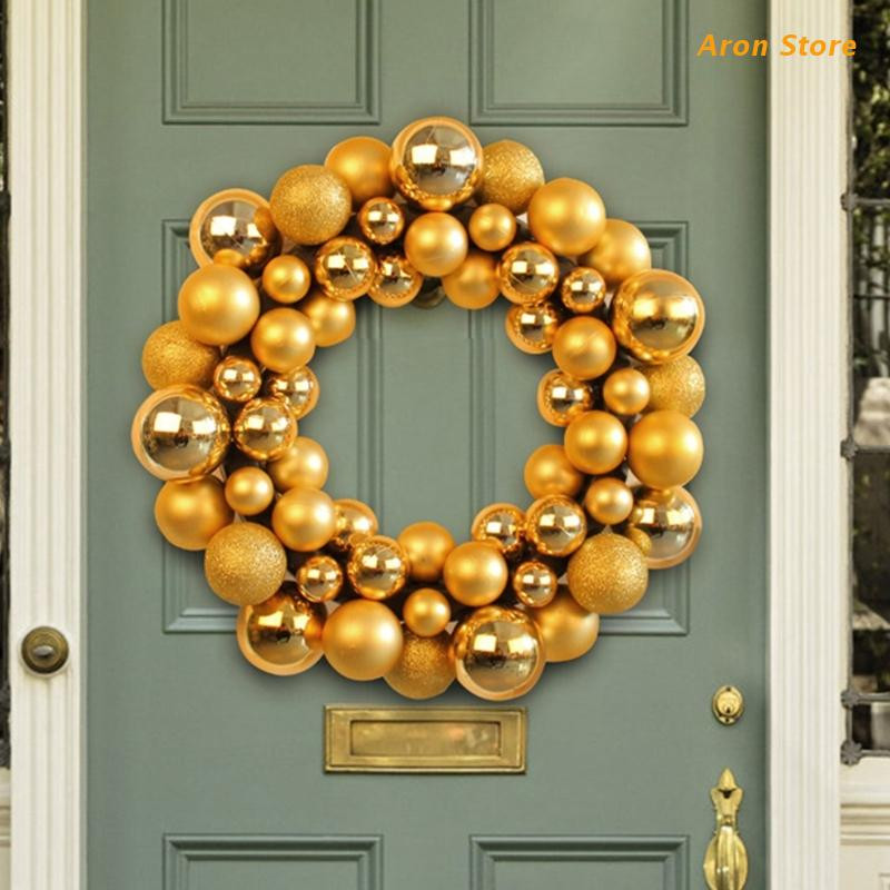 Coroană de bile de Crăciun, 35 cm, ornament de bile agățat, accesorii pentru pandantiv pentru festivalul de Crăciun, decorarea ușii de petrecere de Anul Nou