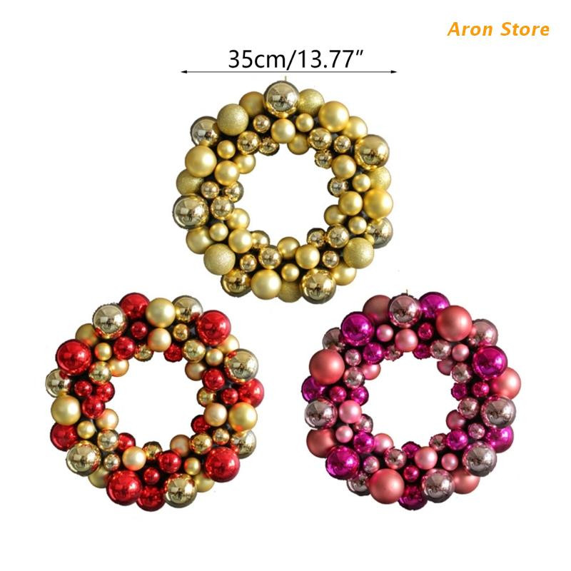 Coroană de bile de Crăciun, 35 cm, ornament de bile agățat, accesorii pentru pandantiv pentru festivalul de Crăciun, decorarea ușii de petrecere de Anul Nou