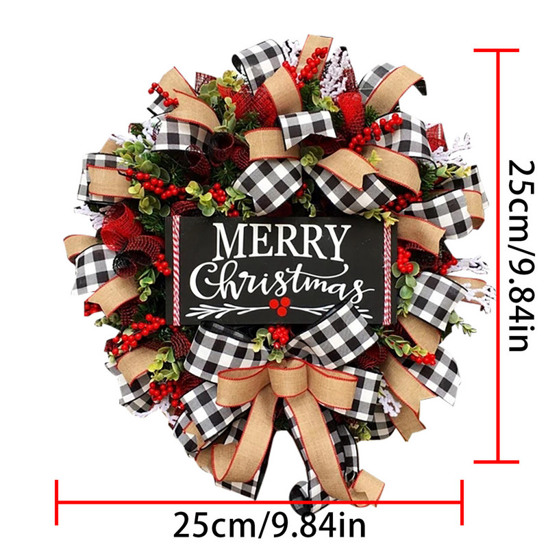 Vrući božićni vijenac od 25 cm, novogodišnji prozor, vrata, ukrasni rekviziti, scenski aranžman, božićni vijenac, ukrasi guirnalda navidad