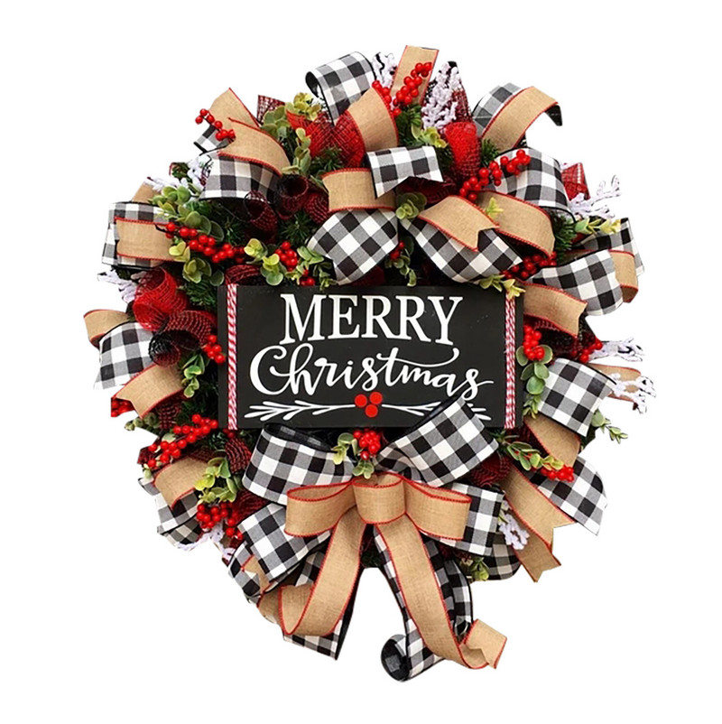 Vrući božićni vijenac od 25 cm, novogodišnji prozor, vrata, ukrasni rekviziti, scenski aranžman, božićni vijenac, ukrasi guirnalda navidad