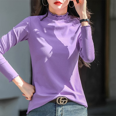 Modna jednobojna bluza dugih rukava za žene