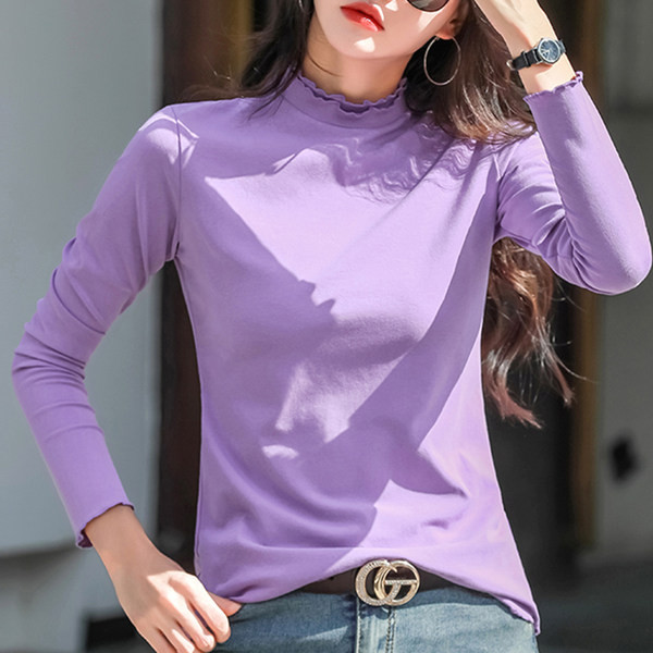 Modna jednobojna bluza dugih rukava za žene