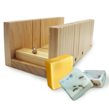 Форма за приготвяне на сапун с вълни от неръждаема стомана и права резачка, комплект форми за сапун за хляб се доставя с дървена кутия