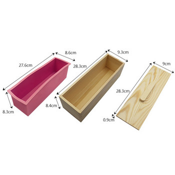 Καλούπι για παρασκευή σαπουνιού με κύμα και ίσιο κόφτη από ανοξείδωτο χάλυβα, σετ καλουπιών σαπουνιού ψωμιού συνοδεύεται από ξύλινο κουτί