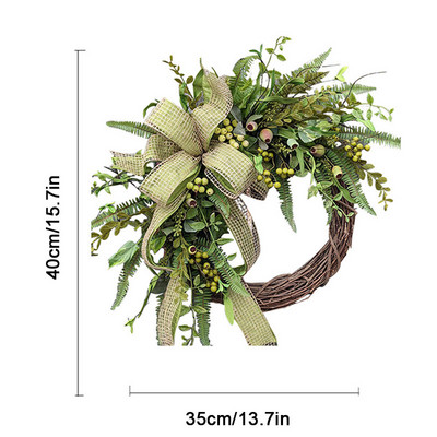 Coroană de toamnă de fasole mung coroană coroană de flori pentru ușă împodobire coroană de plante verde, coroane de toamnă, decorare pentru grădină în aer liber