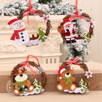 Ανοιξιάτικο στεφάνι μπροστινής πόρτας Merry Christmas Wreath Rattan Wreaths For Front Door Hanging στεφάνι Χριστουγεννιάτικη κρεμάστρα πόρτας για μπροστινή πόρτα