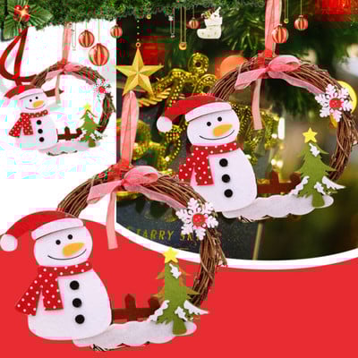 Ανοιξιάτικο στεφάνι μπροστινής πόρτας Merry Christmas Wreath Rattan Wreaths For Front Door Hanging στεφάνι Χριστουγεννιάτικη κρεμάστρα πόρτας για μπροστινή πόρτα