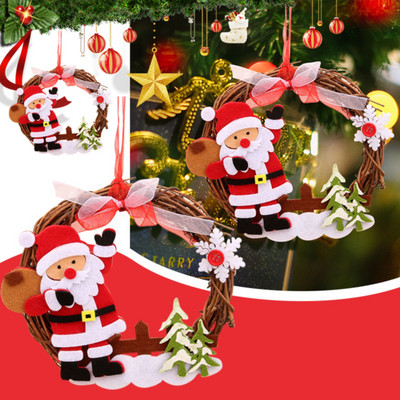 Ανοιξιάτικο στεφάνι μπροστινής πόρτας Merry Christmas Wreath Rattan Wreaths For Front Door Hanging στεφάνι Χριστουγεννιάτικη κρεμάστρα πόρτας για μπροστινή πόρτα