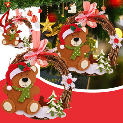 Ανοιξιάτικο στεφάνι μπροστινής πόρτας Merry Christmas Wreath Rattan Wreaths For Front Door Hanging στεφάνι Χριστουγεννιάτικη κρεμάστρα πόρτας για μπροστινή πόρτα