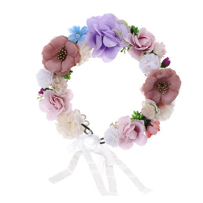 Vjenčanje Umjetno cvijeće Nakit za kosu Prekrasan vijenac Traka za glavu Pleteni vijenac Simulacija umjetne ruže Vjenčano pokrivalo