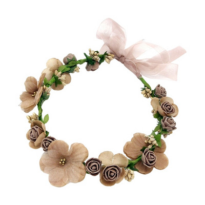 Vjenčanje Umjetno cvijeće Nakit za kosu Prekrasan vijenac Traka za glavu Pleteni vijenac Simulacija umjetne ruže Vjenčano pokrivalo