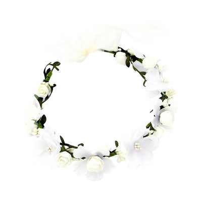 Vjenčanje Umjetno cvijeće Nakit za kosu Prekrasan vijenac Traka za glavu Pleteni vijenac Simulacija umjetne ruže Vjenčano pokrivalo