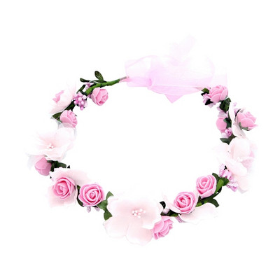 Vjenčanje Umjetno cvijeće Nakit za kosu Prekrasan vijenac Traka za glavu Pleteni vijenac Simulacija umjetne ruže Vjenčano pokrivalo