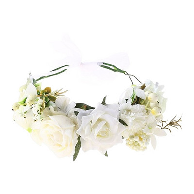 Vjenčanje Umjetno cvijeće Nakit za kosu Prekrasan vijenac Traka za glavu Pleteni vijenac Simulacija umjetne ruže Vjenčano pokrivalo