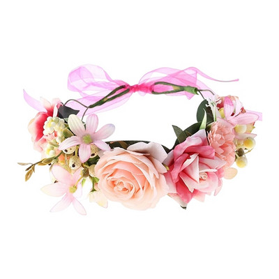Vjenčanje Umjetno cvijeće Nakit za kosu Prekrasan vijenac Traka za glavu Pleteni vijenac Simulacija umjetne ruže Vjenčano pokrivalo