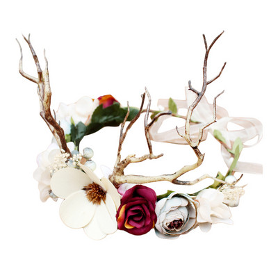 Vjenčanje Umjetno cvijeće Nakit za kosu Prekrasan vijenac Traka za glavu Pleteni vijenac Simulacija umjetne ruže Vjenčano pokrivalo