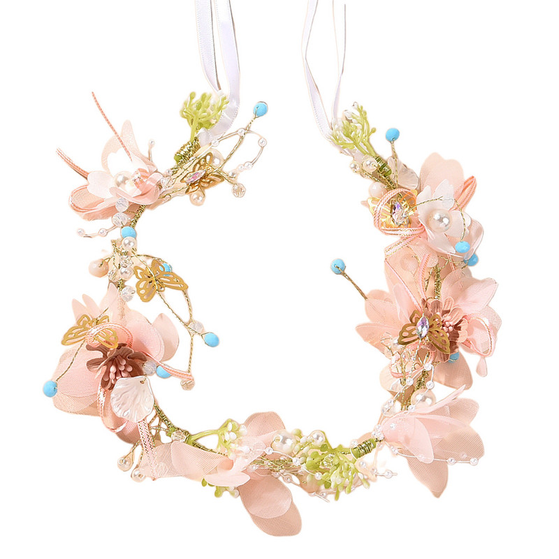 Vjenčanje Umjetno cvijeće Nakit za kosu Prekrasan vijenac Traka za glavu Pleteni vijenac Simulacija umjetne ruže Vjenčano pokrivalo