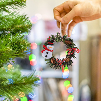 Χριστουγεννιάτικο στεφάνι Rattan στεφάνι Χριστουγεννιάτικη διακόσμηση πόρτας Κρεμαστό χριστουγεννιάτικο δέντρο Παράθυρο Διακόσμηση τοίχου διακοπών