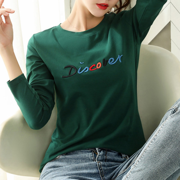 Bluză casual cu decolteu O cu imprimeu pentru femei