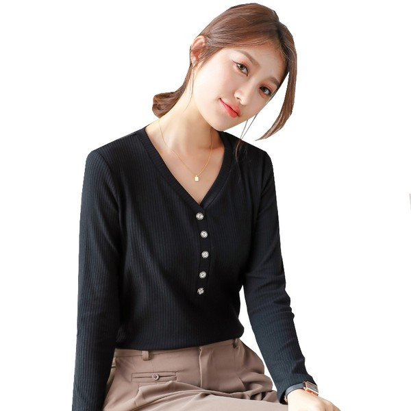 Igapäevane terava kaelusega naiste pluus - mitut värvi