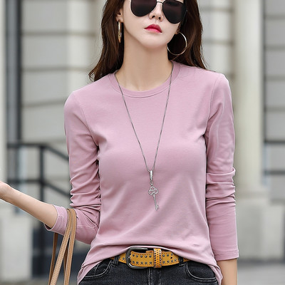 Stiilne ümara kaelusega pikkade varrukatega pluus naistele