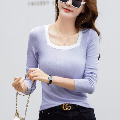 Bluză casual de damă cu decolteu pătrat - mai multe culori