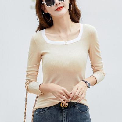 Bluză casual de damă cu decolteu pătrat - mai multe culori