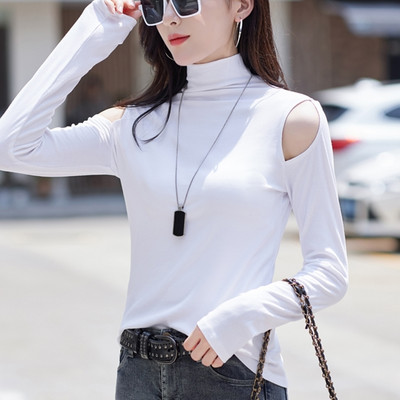 Bluză de damă cu guler polo și mâneci deschise