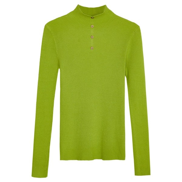 Daka ikdienas blūze ar polo apkakli un pogām smalkā adījumā