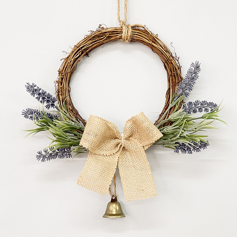 Rootangist kunstlillepärg uksele riputamiseks võltsroosi lilletaime pulmaripats vaniku seinakaunistus 20cm