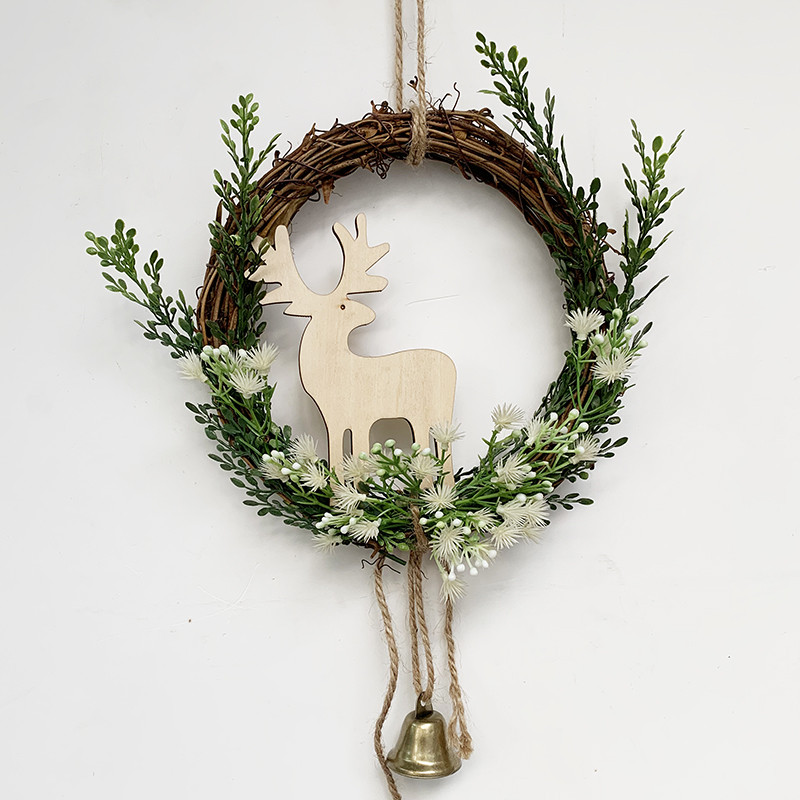 Rootangist kunstlillepärg uksele riputamiseks võltsroosi lilletaime pulmaripats vaniku seinakaunistus 20cm