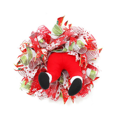 Creative Elf Legs Wreath Funny Thief Leg Climbing Out of Door Κρεμαστή γιρλάντα Χριστουγεννιάτικη Κρεμαστό Διακοσμητικό Παράθυρο Στολίδια τοίχου