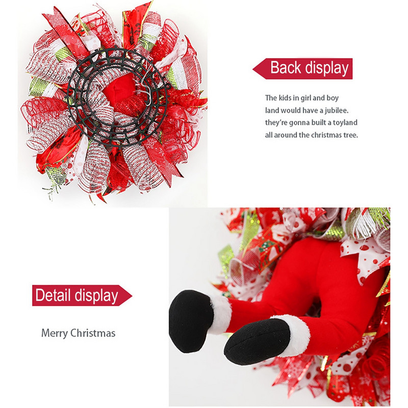 Creative Elf Legs Wreath Funny Thief Leg Climbing Out of Door Κρεμαστή γιρλάντα Χριστουγεννιάτικη Κρεμαστό Διακοσμητικό Παράθυρο Στολίδια τοίχου