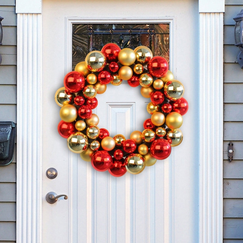 Χριστουγεννιάτικο στεφάνι με μπάλα 35cm Κρεμαστό στολίδι Κρεμαστό Κρεμαστό Προμήθειες για Χριστουγεννιάτικο Φεστιβάλ Πρωτοχρονιάς Διακόσμηση πόρτας για πάρτι B03E
