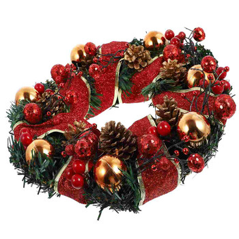 Χριστουγεννιάτικο κρεμαστό κρεμαστό στεφάνι γιρλάντα Festival Reef Flowerpine Cone Led Διακοσμητικό Δέντρο Φωτιστικό Τζάκι