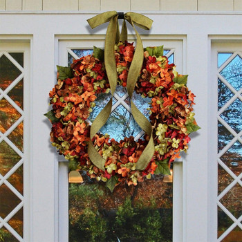 Στολίδια κρεμαστά στεφάνι ορτανσίας Μπροστινή πόρτα Ευχαριστιών Φθινόπωρο Συγκομιδή Χριστουγεννιάτικο Διακόσμηση παραθύρου κήπου γάμου