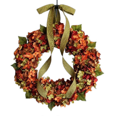 Coroană de hortensie Ornamente agățate Ușa din față Ziua Recunoștinței Toamna Recoltă Crăciun Nuntă Decorare fereastră pentru grădină