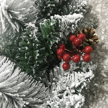 Χριστουγεννιάτικη γιρλάντα από ρατάν 180 εκ. με χιόνι για εσωτερικό Χριστουγεννιάτικο ντεκό τεχνητό λουλούδι γιρλάντα για σκάλες σπιτιού χειμώνας Πρωτοχρονιάς
