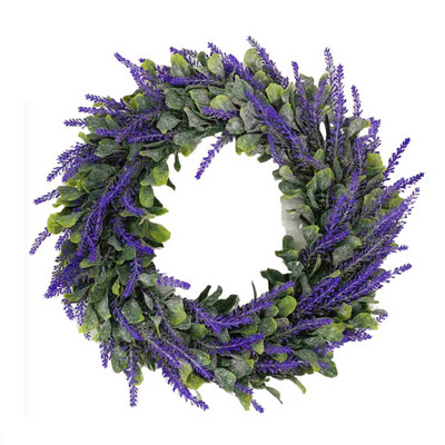 2020. gada jauns lavandas vainags, mākslīgi zaļas lapas, ziedu mājas piekariņi, piekaramie rotājumi priekšdurvju kāzu ballīšu dekorēšanai